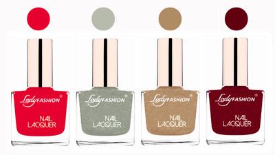 

Lady Fashion Ultra High Shine Long Stay Nail Polish Sweet Red,Grey,Beach Nude,Pink(Pack of 4)