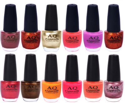 

AQ Fashion in New 12 Beautiful colors nail polish Combo Set No.249 Multicolor(Pack of 12)