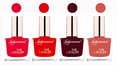 

Lady Fashion Ultra High Shine Long Stay Nail Polish Sweet Red,Bright Red,Maroon,Nude(Pack of 4)