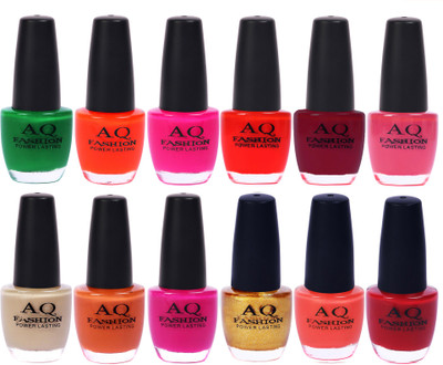 

AQ Fashion in New 12 Beautiful colors nail polish Combo Set No.250 Multicolor(Pack of 12)