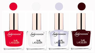 

Lady Fashion Ultra High Shine Long Stay Nail Polish Sweet Red,White,Transparent,Maroon(Pack of 4)