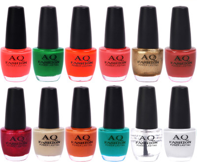 

AQ Fashion in New 12 Beautiful colors nail polish Combo Set No.203 Multicolor(Pack of 12)
