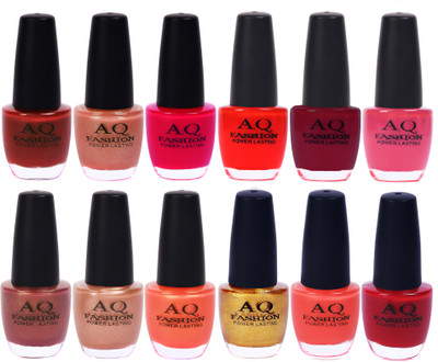 

AQ Fashion in New 12 Beautiful colors nail polish Combo Set No.246 Multicolor(Pack of 12)