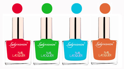 

Lady Fashion Ultra High Shine Long Stay Nail Polish Sweet Red,Light Green,Sky Blue,Nude(Pack of 4)