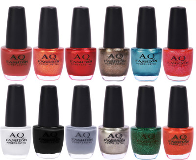 

AQ Fashion in New 12 Beautiful colors nail polish Combo Set No.232 Multicolor(Pack of 12)