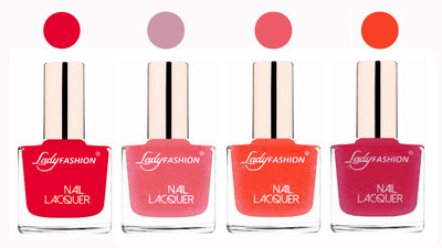 

Lady Fashion Ultra High Shine Long Stay Nail Polish Sweet Red,Silky Pink,Orange Silk,Abricoat Rose(Pack of 4)