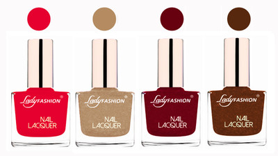 

Lady Fashion Ultra High Shine Long Stay Nail Polish Sweet Red,Beach Nude,Pink,Copper(Pack of 4)