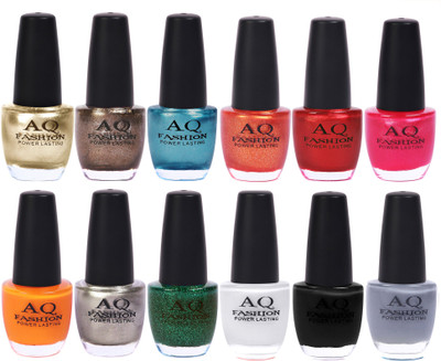 

AQ Fashion in New 12 Beautiful colors nail polish Combo Set No.226 Multicolor(Pack of 12)