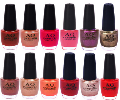 

AQ Fashion in New 12 Beautiful colors nail polish Combo Set No.245 Multicolor(Pack of 12)