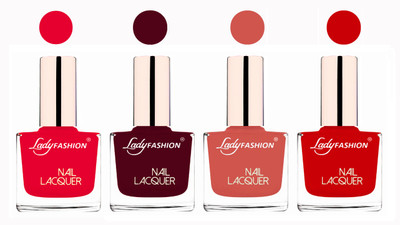

Lady Fashion Ultra High Shine Long Stay Nail Polish Sweet Red,Maroon,Nude,Juicy Red(Pack of 4)