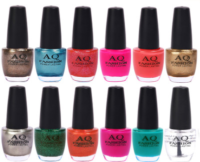

AQ Fashion in New 12 Beautiful colors nail polish Combo Set No.251 Multicolor(Pack of 12)