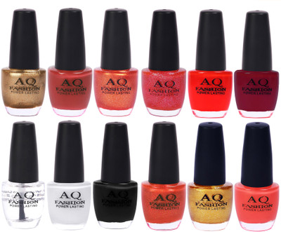 

AQ Fashion in New 12 Beautiful colors nail polish Combo Set No.230 Multicolor(Pack of 12)
