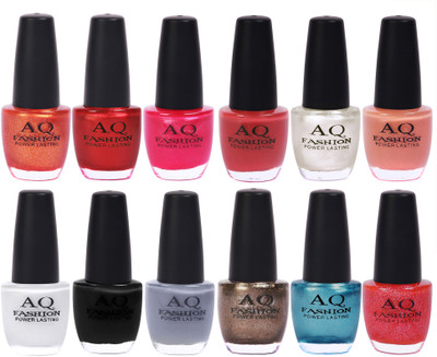 

AQ Fashion in New 12 Beautiful colors nail polish Combo Set No.212 Multicolor(Pack of 12)