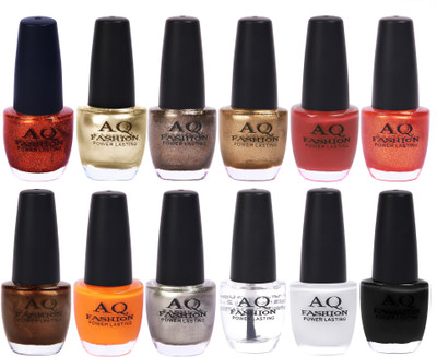 

AQ Fashion in New 12 Beautiful colors nail polish Combo Set No.210 Multicolor(Pack of 12)