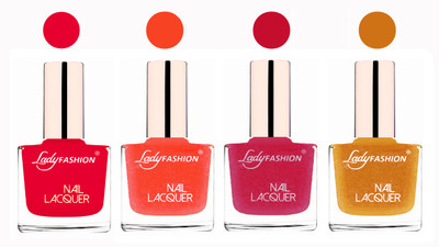 

Lady Fashion Ultra High Shine Long Stay Nail Polish Sweet Red,Orange Silk,Abricoat Rose,Golden(Pack of 4)