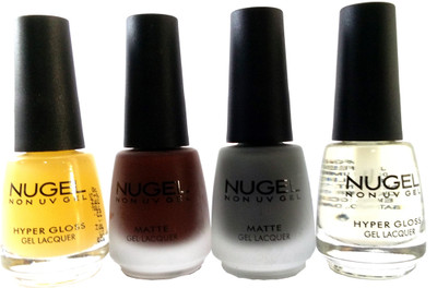 

nugel Nugel04Mgel09070408 Gel Nail Polish, Base Coat, Reddish Brown Matte, Transparant, Ash Grey Matte, (Set of Four)(Pack of 4)