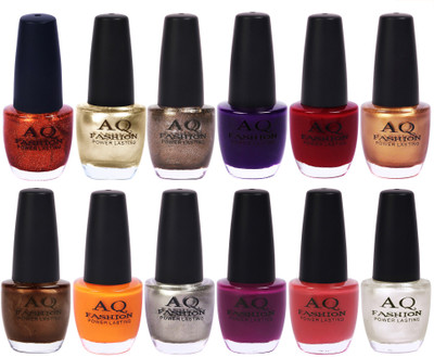 

AQ Fashion in New 12 Beautiful colors nail polish Combo Set No.211 Multicolor(Pack of 12)