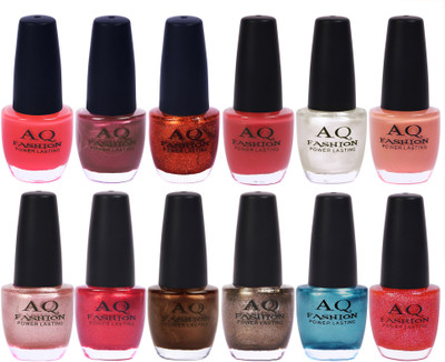 

AQ Fashion in New 12 Beautiful colors nail polish Combo Set No.231 Multicolor(Pack of 12)