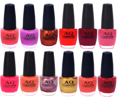 

AQ Fashion in New 12 Beautiful colors nail polish Combo Set No.248 Multicolor(Pack of 12)