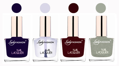 

Lady Fashion Ultra High Shine Long Stay Nail Polish Blue,Transparent,Maroon,Grey(Pack of 4)