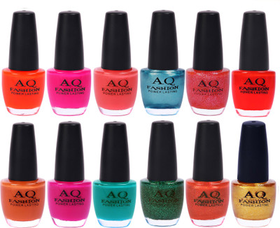 

AQ Fashion in New 12 Beautiful colors nail polish Combo Set No.221 Multicolor(Pack of 12)