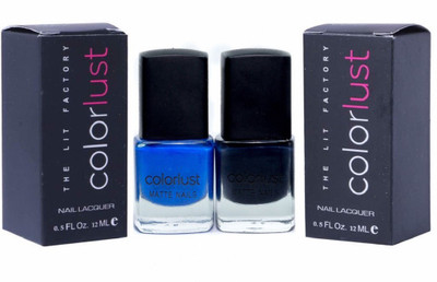 

Colorlust Matte Nailpolish Blue Black Black, Blue(Pack of 2)
