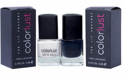 

Colorlust Matte Nailpolish White Black White, Black(Pack of 2)