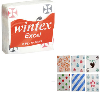 

Wintex 2 ply printed 33x33 cm, pack of 6 nos in different designs Multicolor Napkins(6 Sheets)