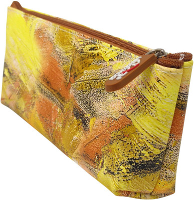 

Parteet Pouch Cartoon Art Polyester Pencil Box(Set of 1, Yellow)