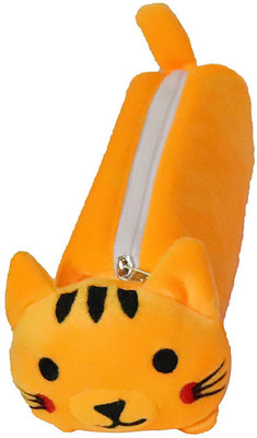 

Parteet Pouch Cartoon Art Polyester Pencil Box(Set of 1, Orange)