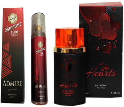 

dsp HEARTS RED PERFUME 100 ML +SIGNATURE ADMIRE 1500 SHOTS PERFUME 145 ML Eau de Parfum - 145 ml(For Men & Women)