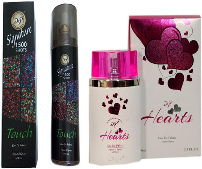 

dsp HEARTS PINK PERFUME 100 ML +SIGNATURE TOUCH 1500 SHOTS PERFUME 145 ML Eau de Parfum - 145 ml(For Men & Women)