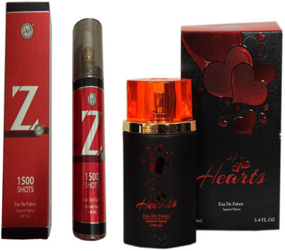 

dsp HEARTS RED PERFUME 100 ML +Z 1500 SHOTS PERFUME 145 ML Eau de Parfum - 145 ml(For Men & Women)