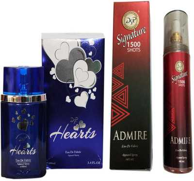 

dsp HEARTS BLUE PERFUME 100 ML +SIGNATURE ADMIRE 1500 SHOTS PERFUME 145 ML Eau de Parfum - 145 ml(For Men & Women)