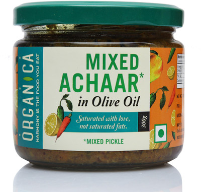 

Organica Olive Oil Mixed Pickle Mixed Vegetable Pickle(300 g)