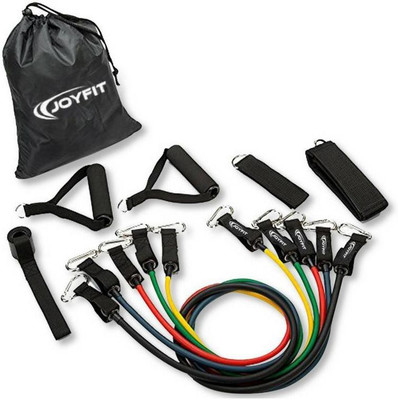 

JoyFit Toning Tube Set of 5 with Foam Handles for Exercise Resistance Tube(Yellow, Green, Red, Blue, Black), Black;blue;green;red;yellow