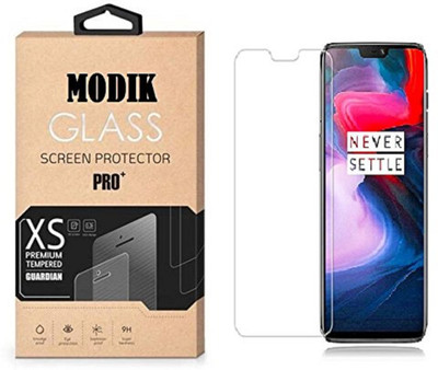 MODIK Tempered Glass Guard for One Plus 6 Tempered Glass Full Glue 2.5D Screen Protector Glass Transparent Clear #1 Best Quality(Pack of 1)
