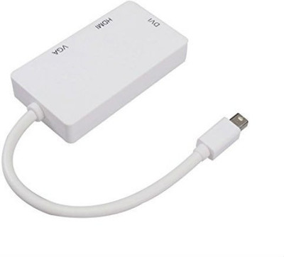 

Shrih 3-in-1 Mini Displayport Thunderbolt to DVI VGA HDMI Converter Adapter Media Streaming Device(White)