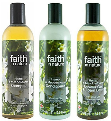 

Faith In Nature Hemp & Meadowfoam Shampoo Conditioner & Shower Gel Trio(400 ml)