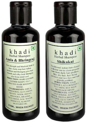 Khadi Herbal Combo Shampoo: Amla Bhringraj & Shikakai shampoo(420 ml) Flipkart