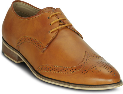Kielz Tan-Lace-Ups-Men's-Brogues Lace Up For Men(Tan