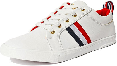 

Avitak black strep Sneakers For Men(Multicolor, White