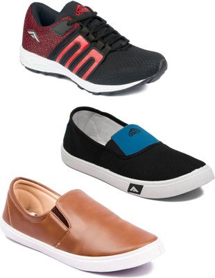 

Asian Men Casual & Running Shoes Combo Pack of 3 Casuals For Men(Multicolor