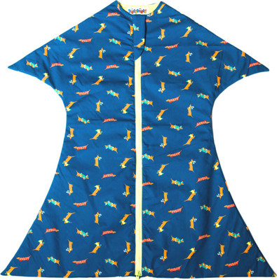 

TuddyBuddy SwaddleSleepPack: Swaddle Cum Sleeping Bag for 0-6 months babies. Therapy for 'Moro' or Startle Reflex. Poodles & Puppies Print, 100% Cotton Sleeping Bag(Blue, Peacock blue