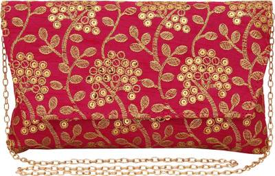 

VASTRESHA Women Pink, Gold Leatherette Sling Bag, Gold;pink