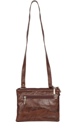 

Swiss Women Brown Genuine Leather Sling Bag