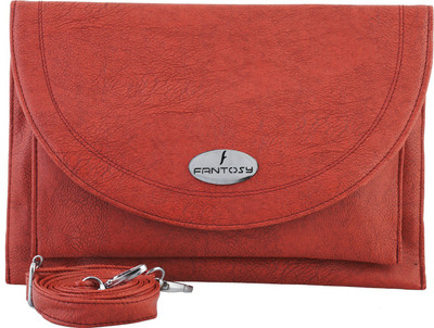 

Fantosy Women Casual Orange PU Sling Bag