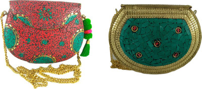 

HP Women Multicolor Metal Sling Bag