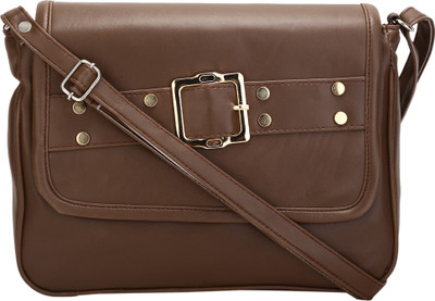 

VASTRESHA Women Brown, Grey Genuine Leather Sling Bag
