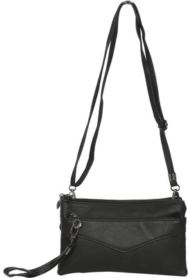 

Swiss Women Black Leatherette Sling Bag